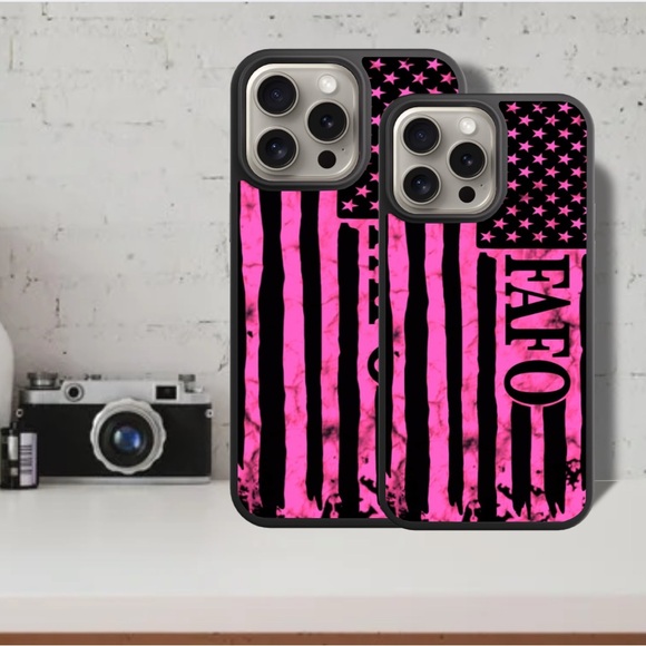 Pink American Flag FAFO Print Phone Case - Picture 2 of 10